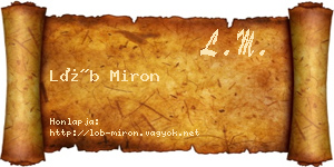 Löb Miron névjegykártya